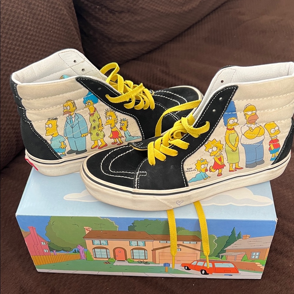 Vans - The Simpsons High-Top Sneakers - Black and Yellow